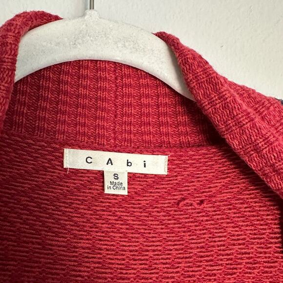 Cabi Red Joy Open Front Cotton Blend Cardigan Sweater Women's Small - Picture 3 of 6
